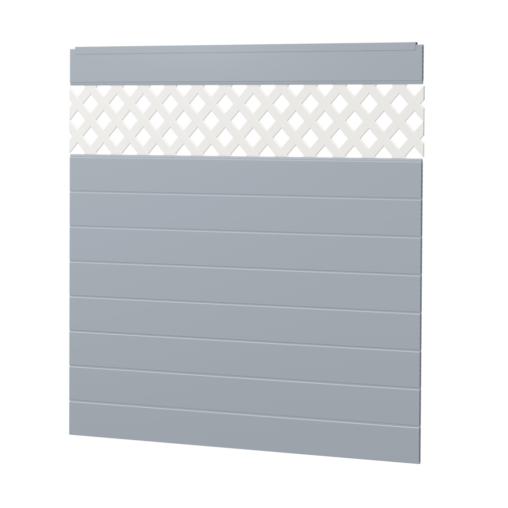 Sichtschutzzaun mit Rankgitter Kunststoff Bausatz Basicline Grau