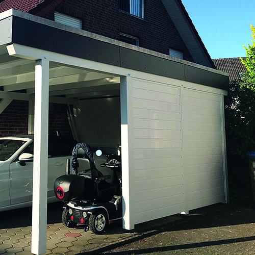 Carport Seitenwand in Weiß