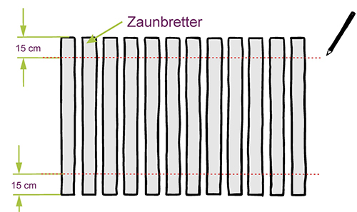 skizze zaun selber bauen