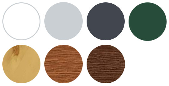 Kunststoff in vielen Farben und Holzdtöne