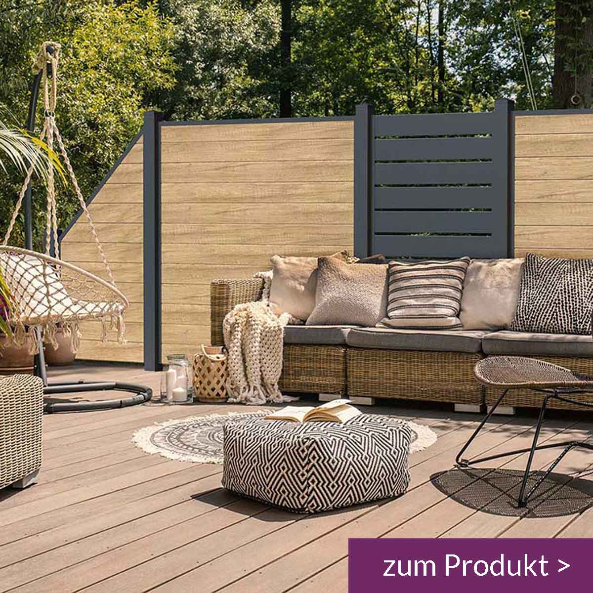 Sichtschutz PVC Holzdekor | Garten-Sichtschutz-Idee