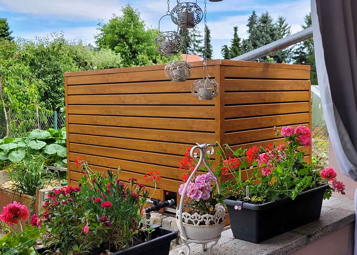 DIY Rhombusverkleidung IBC-Behälter Regenfass