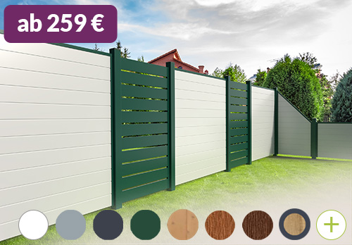 Ecoline Sichtschutz in Weiß und Moosgrün aus Kunststoff