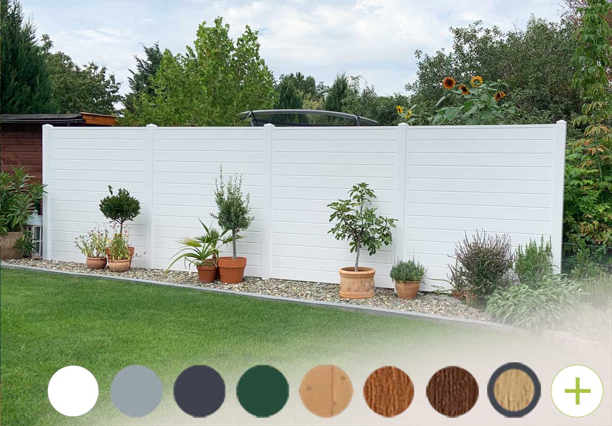 WPC Zaun Holzoptik Nussbaum Anthrazit
