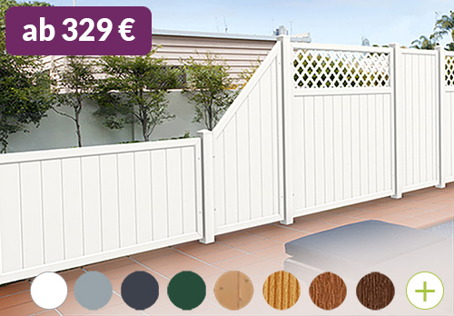 Sichtschutz Kunststoff PVC in Weiß Aluminium-Rahmen Rankgitter PVC Garten Pool Terrasse