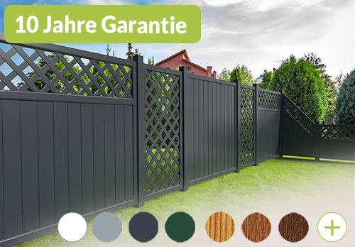 Sichtaflex gerade Sichtschutz, mit Rankgitter, aus Kunststoff in Anthrazit