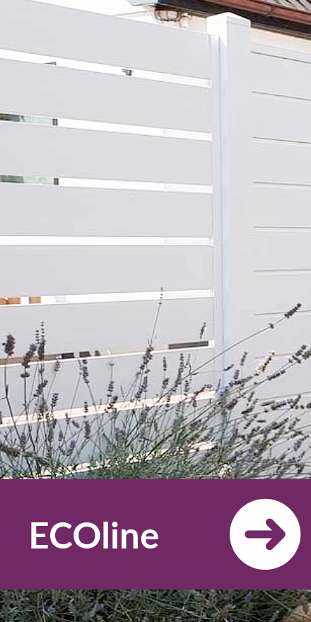 Sichtschutzzaun Kunststoff - ECOline komplett in Weiß