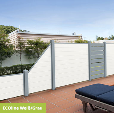Siochtschutz Terrasse PVC Grau/Weiß