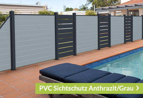 sichtschutz Pool Grau