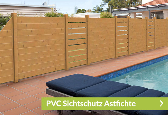 sichtschutz Pool Holzoptik
