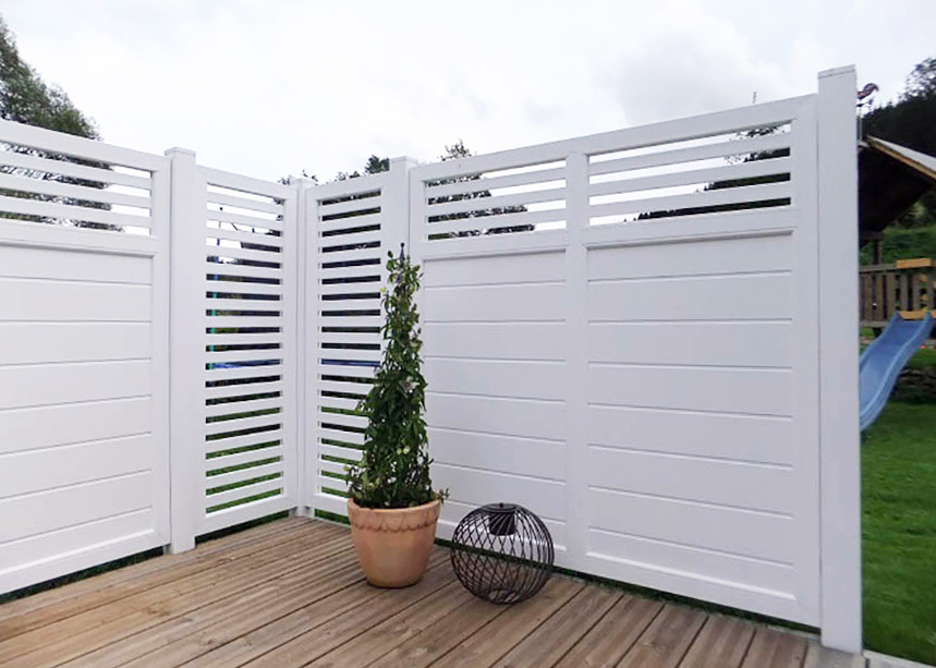 Design Sichtschutz Weiß Garten Idee