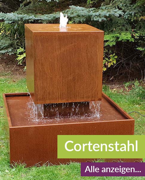 Cortenstahl Rostoptik Gartenbrunnen Klein und Groß