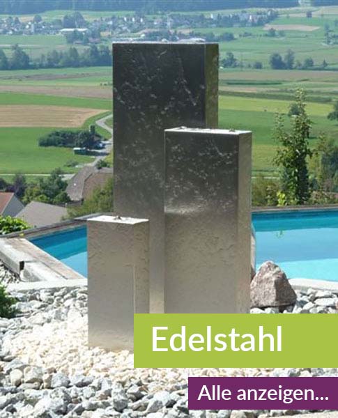 Edelstahl Gartenbrunnen Klein und Groß