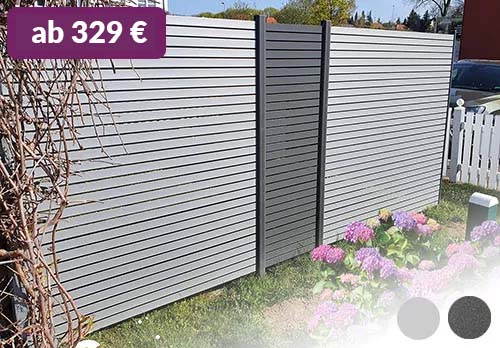 Lamellenzaun Sichtschutz Aluminium Grau / Anthrazit