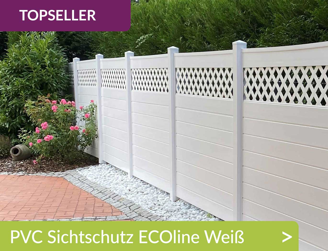 Sichtschutz Kunststoff PVC Weiß Rankgitter Ecoline