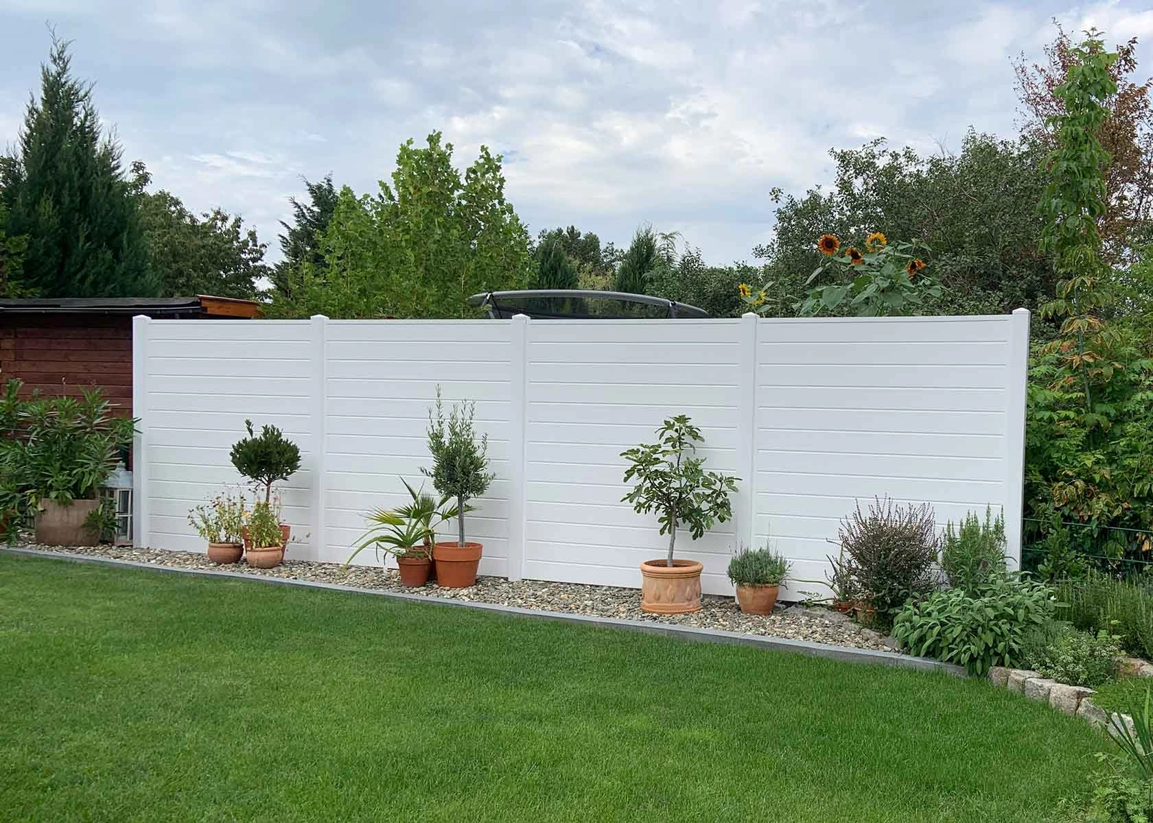 Sichtschutzzaun in Weiß kaufen FairGarden®
