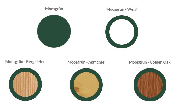 Sichtschutz in Moosgrün verschiedene Design kombinierbar