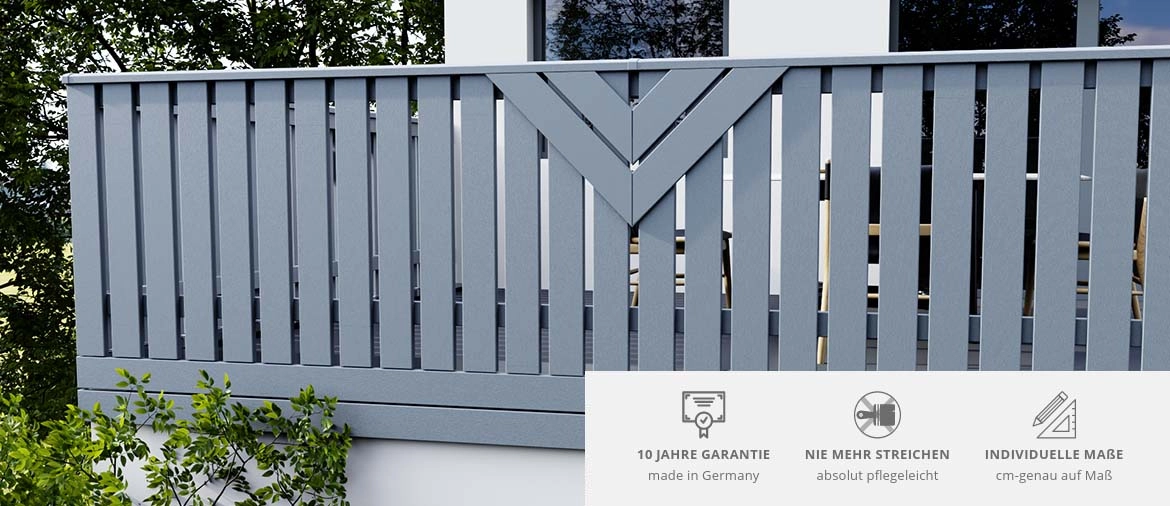 Balkonbretter Kunststoff Silbergrau