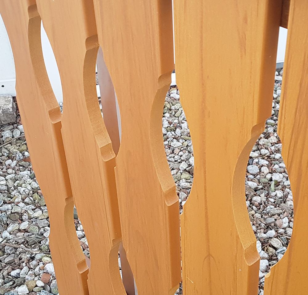 Golden Oak (Profile) Balkonbrett geschwungen Kunststoff Goldeiche