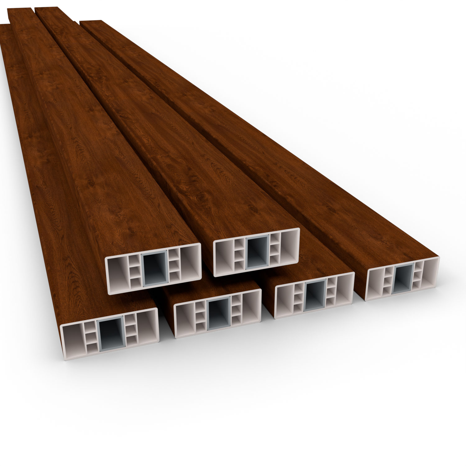 Sitzbank Banklatten Kunststoff PVC Holzoptik Nussbaum dunkel