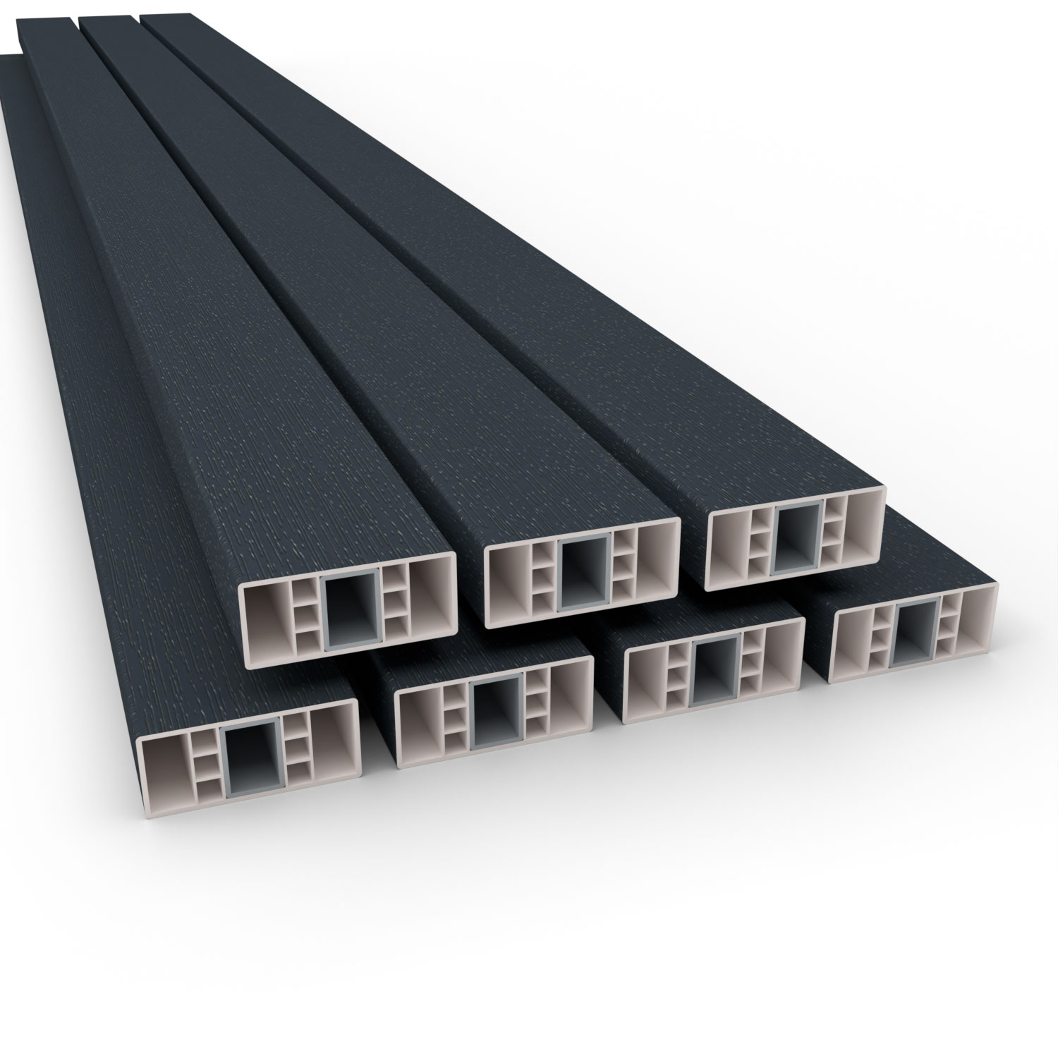 Sitzbank Banklatten Kunststoff PVC Anthrazit Grau