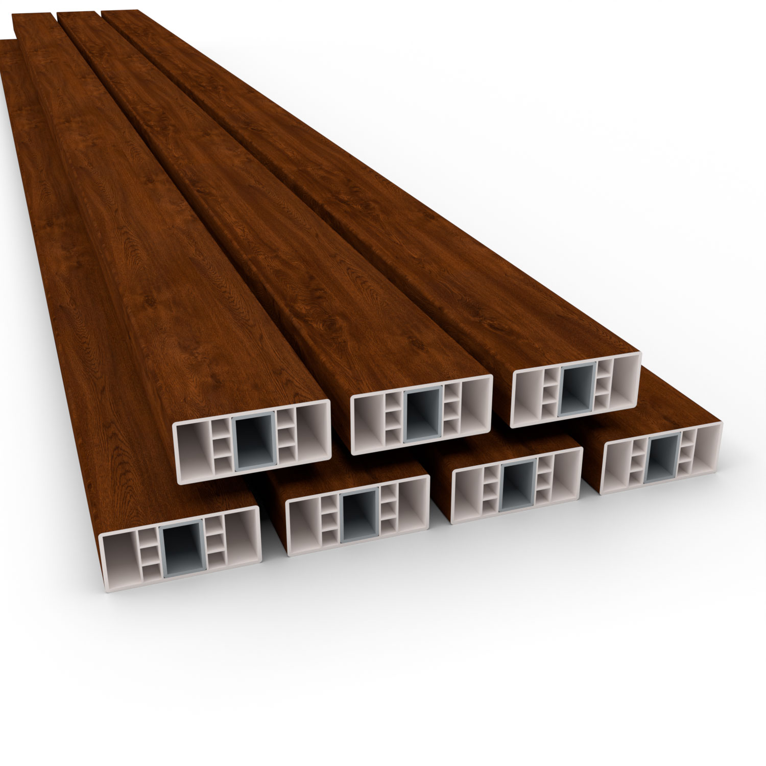 Sitzbank Banklatten Kunststoff PVC Holzoptik Nussbaum dunkel