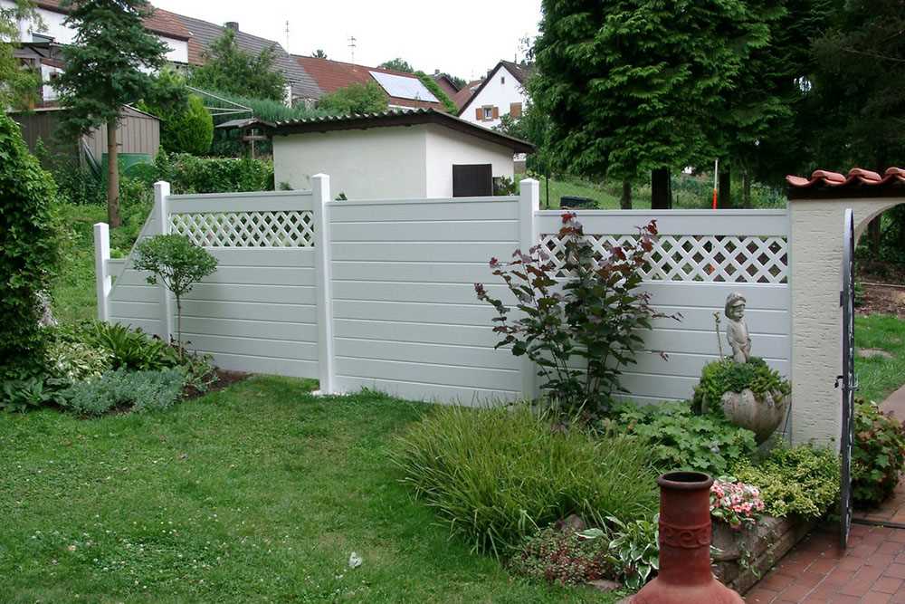 SichtschutzzaunElement PVCKunststoff Weiß bis 180x200