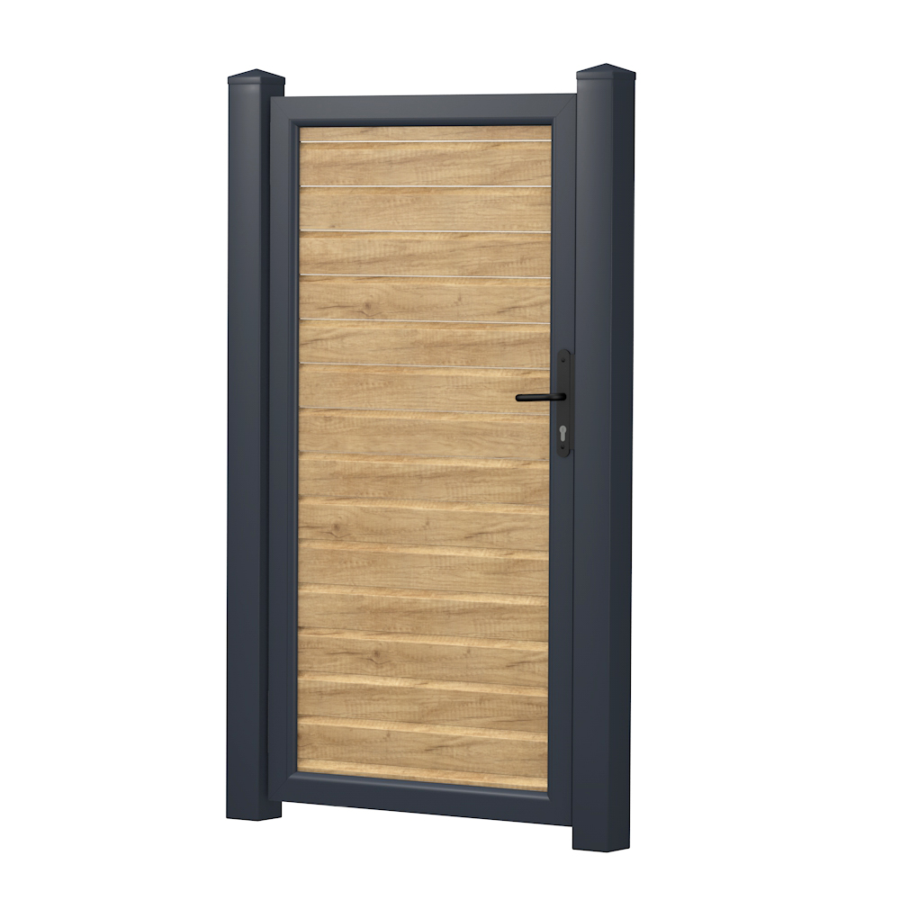 Sichtschutztür Kunststoff Desert Oak - Anthrazit