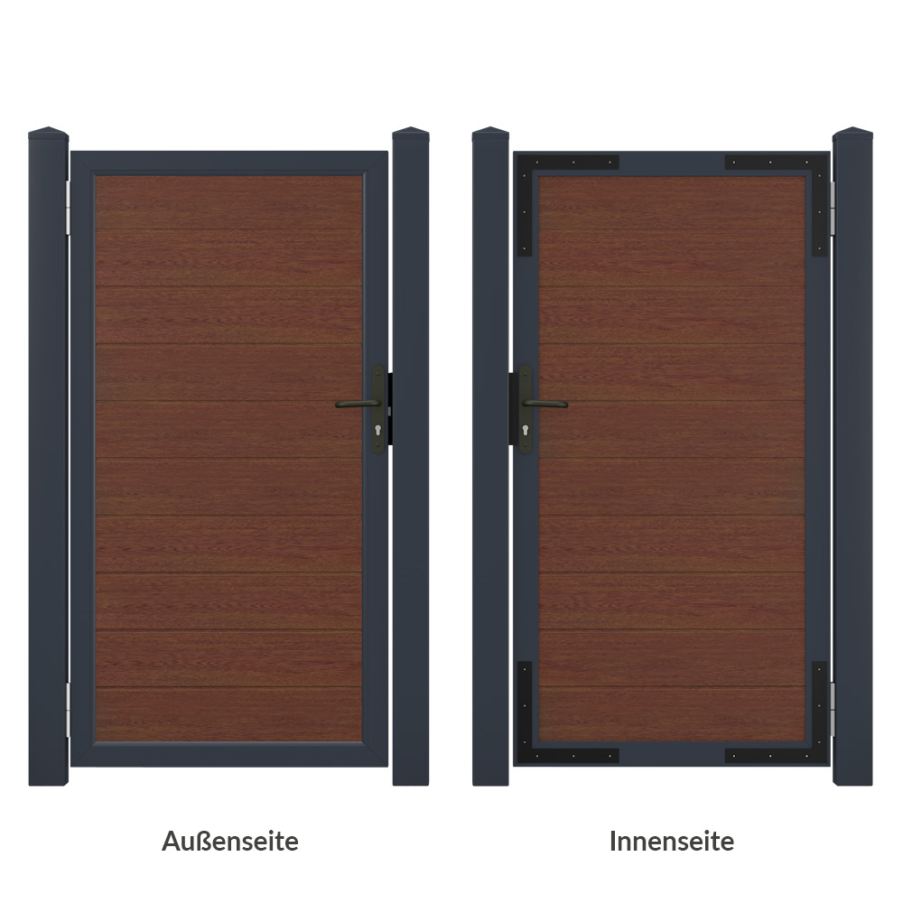 Nussbaum Anthrazit (Design) Sichtschutzelement Kunststoff