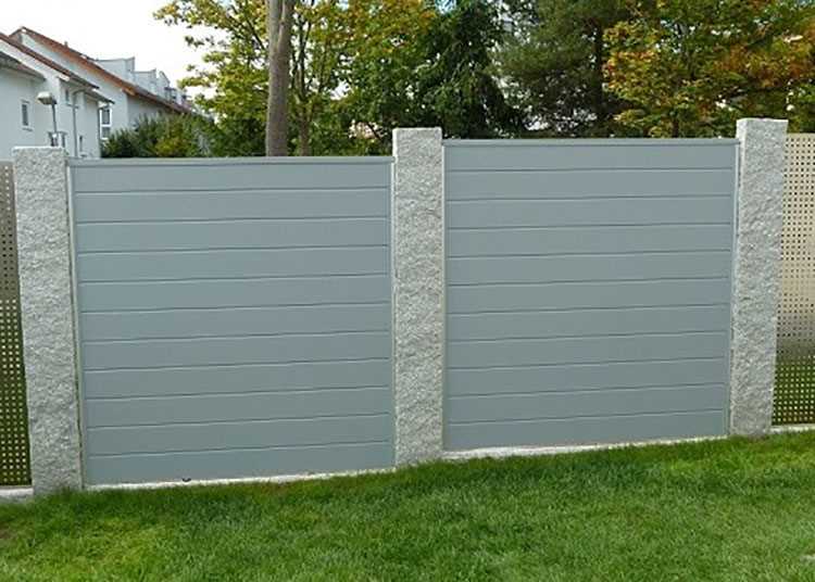 Silbergrau (ECOline) Sichtschutzzaun Kunststoff Grau ECOline