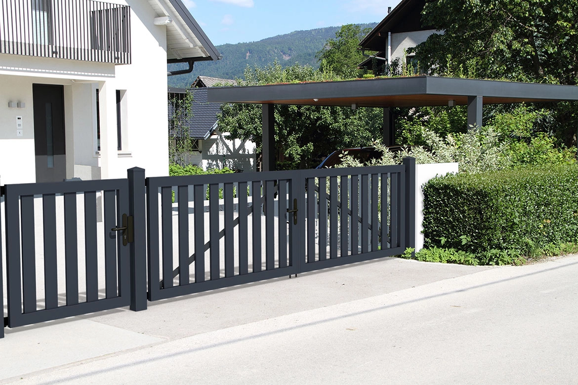 FairGarden® Rahmenzaun 1Flügeltor Anthrazit
