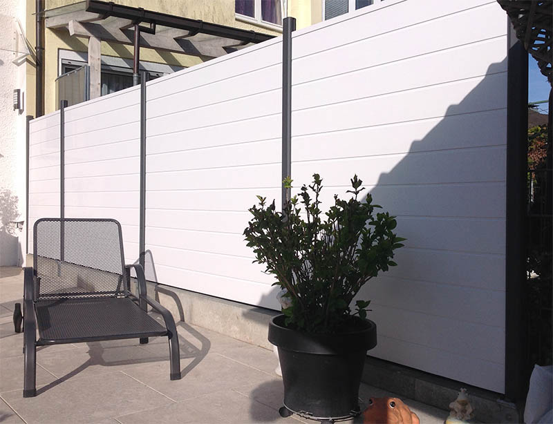 weiß Sichtschutzzaun PVC Kunststoff weiß BASICline Element