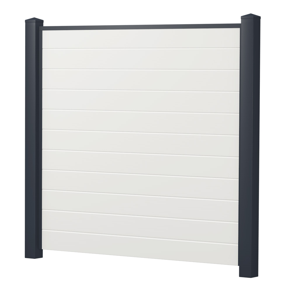 Sichtschutz Weiß-Anthrazit / Kunststoff / PVC / ECOline / blickdicht
