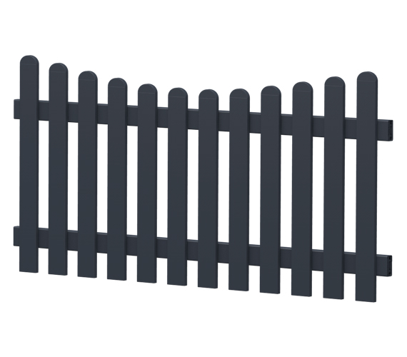 Gartenzaun-Element (Lattenzaun) | PVC-Kunststoff | Unterbogen - Anthrazit | BAUSATZ