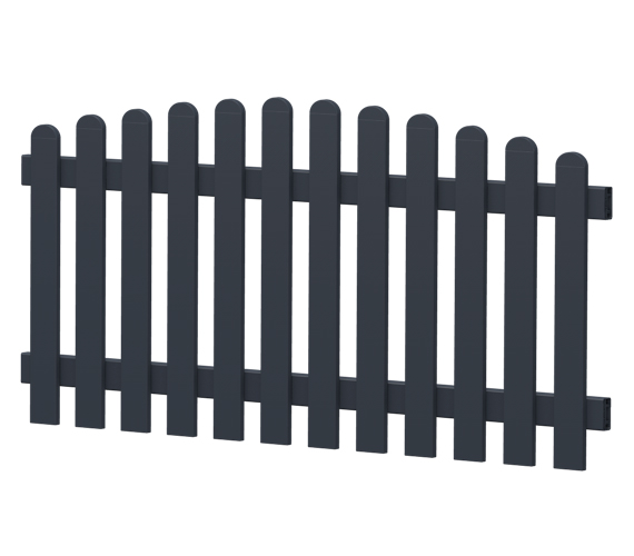 Gartenzaun-Element (Lattenzaun) | PVC-Kunststoff | Oberbogen - Anthrazit | BAUSATZ