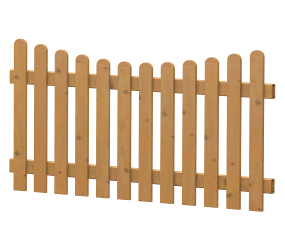 Gartenzaun-Element (Lattenzaun) | PVC-Kunststoff | Unterbogen - Astfichte | BAUSATZ