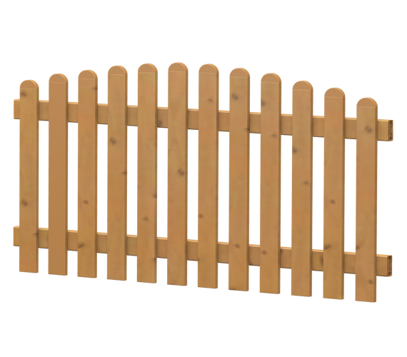 Gartenzaun-Element (Lattenzaun) | PVC-Kunststoff | Oberbogen - Astfichte | BAUSATZ