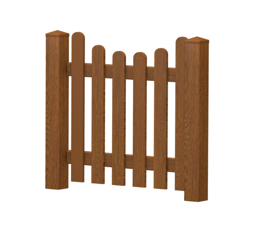 Gartenpforte | Kunststoff | Unterbogen | VORMONTIERT - Golden Oak