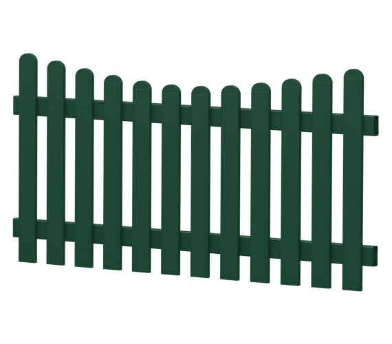 Gartenzaun-Element (Lattenzaun) | PVC-Kunststoff | Unterbogen - Moosgrün | BAUSATZ