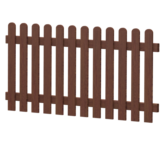 Gartenzaun-Element (Lattenzaun) | PVC-Kunststoff | Gerade - Nussbaum | BAUSATZ