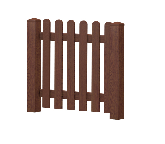 Gartenpforte | Kunststoff | gerade | VORMONTIERT - Nussbaum