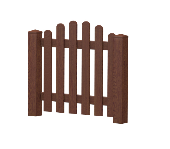 Gartenpforte | Kunststoff | Oberbogen | VORMONTIERT - Nussbaum