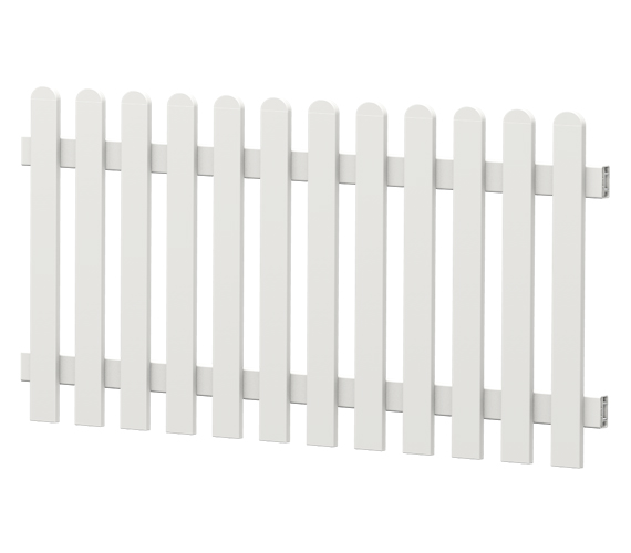 Gartenzaun-Element (Lattenzaun) | PVC-Kunststoff | Gerade - Weiß | BAUSATZ