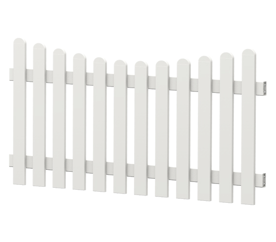 Gartenzaun-Element (Lattenzaun) | PVC-Kunststoff | Unterbogen - Weiß | BAUSATZ