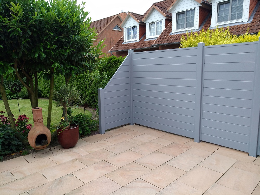 Silbergrau (ECOline) : Sichtschutzzaun Kunststoff Grau - ECOline