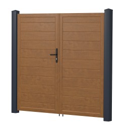 Sichtschutztür Doppeltür aus Kunststoff Golden Oak Anthrazit