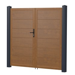 Sichtschutztür Doppeltür Kunststoff Golden Oak Anthrazit