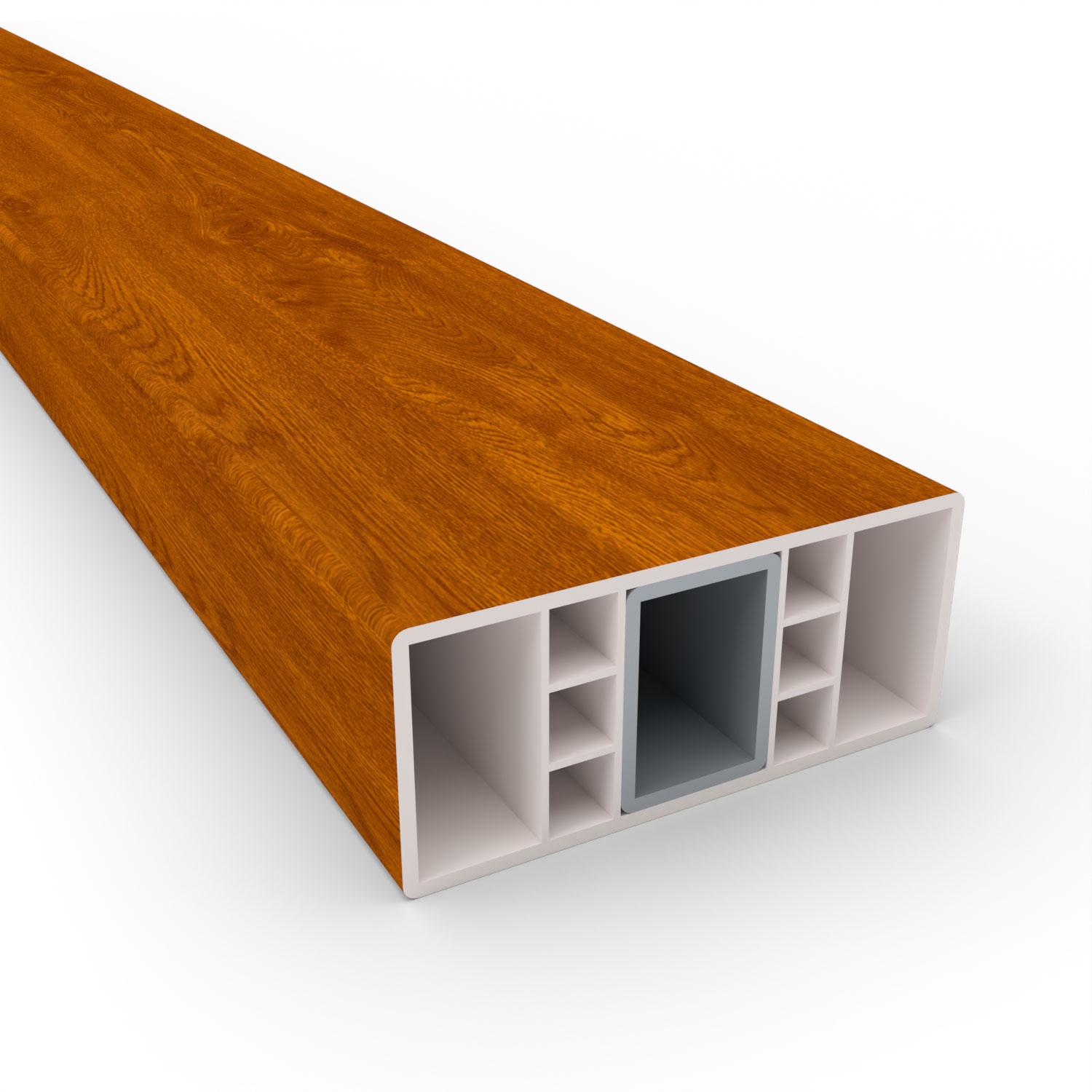 Sitzbank Banklatten Kunststoff PVC Holzoptik Golden Oak Eiche Braun