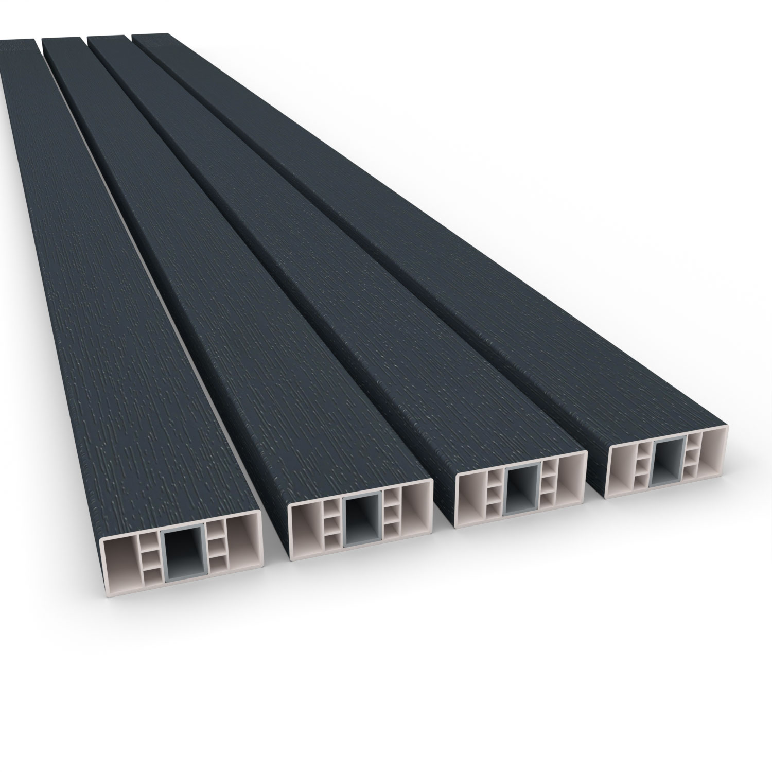 Sitzbank Banklatten Kunststoff PVC Anthrazit Grau