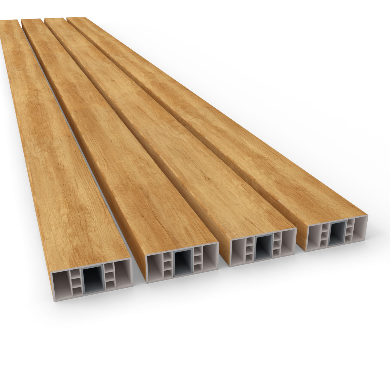 Sitzbank Banklatten Kunststoff PVC Holzoptik  Desert Oak Eiche hell